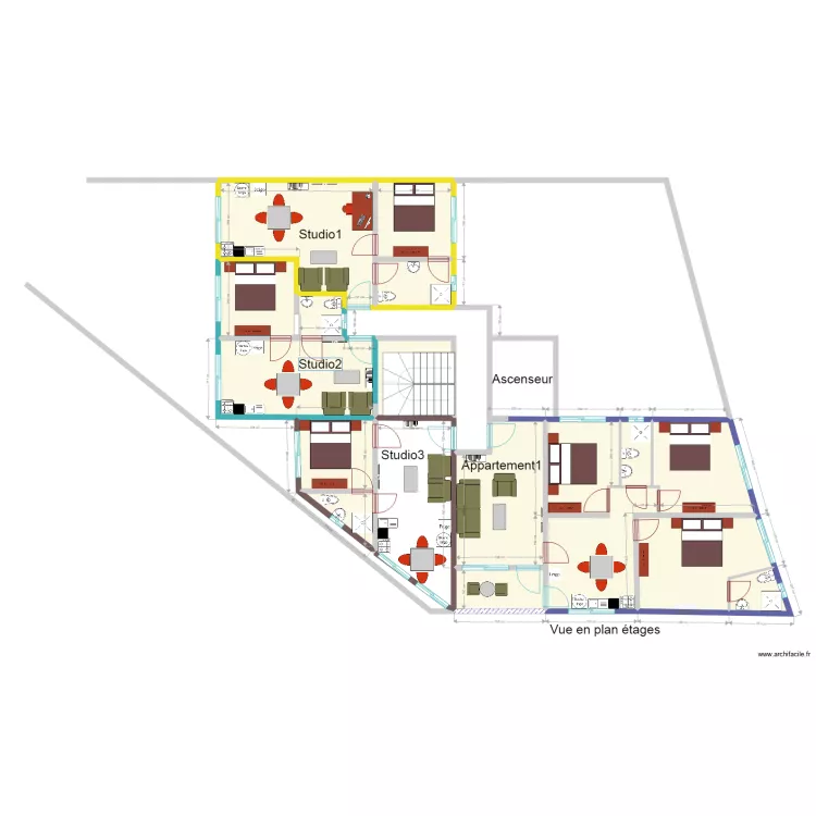 Charles appartments etages2. Floor plan with 