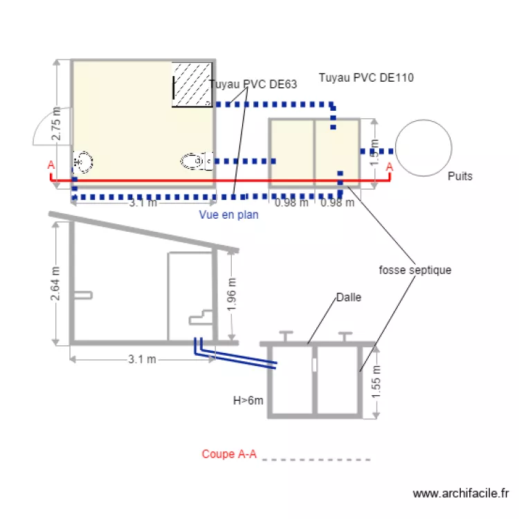 latrine Shori. Floor plan with 