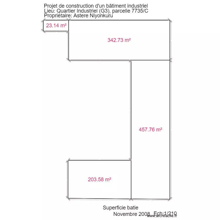 calcul surface batie A4. Floor plan with 