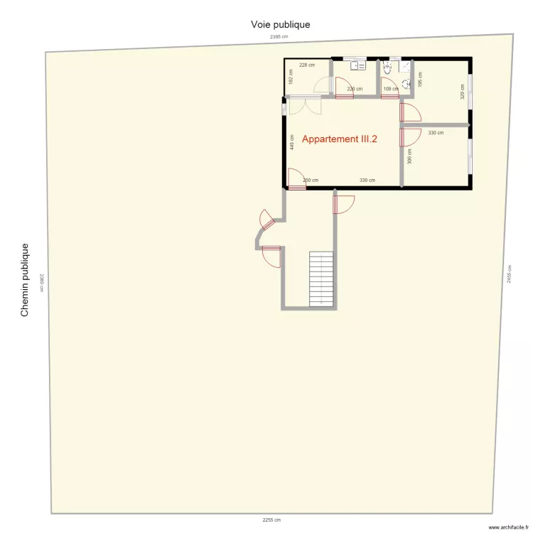 appartement III2. Floor plan with 
