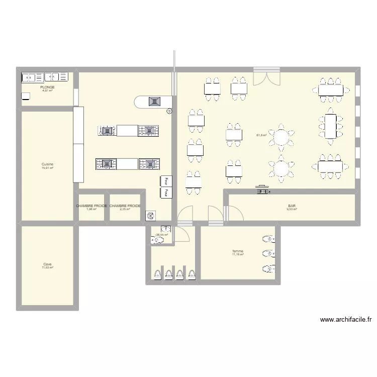 CUISINE BP DOSSIER. Floor plan with 