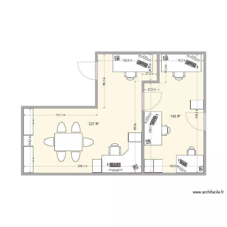 Office rework 2022. Floor plan with 