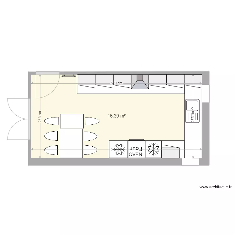 plot 3 Kitchen. Floor plan with 