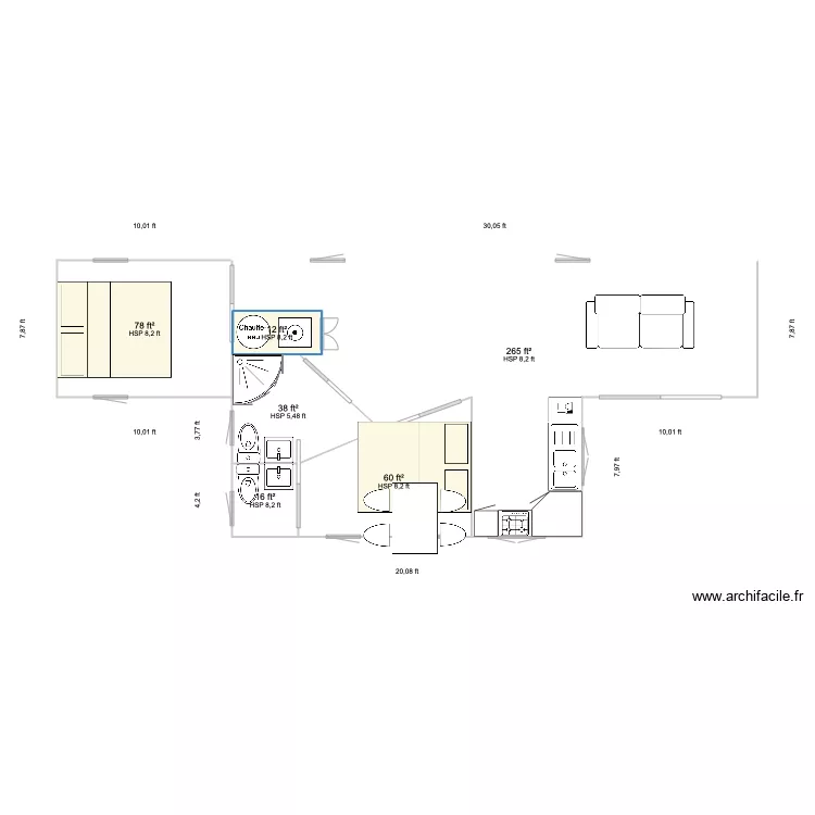 Container House 2. Floor plan with 
