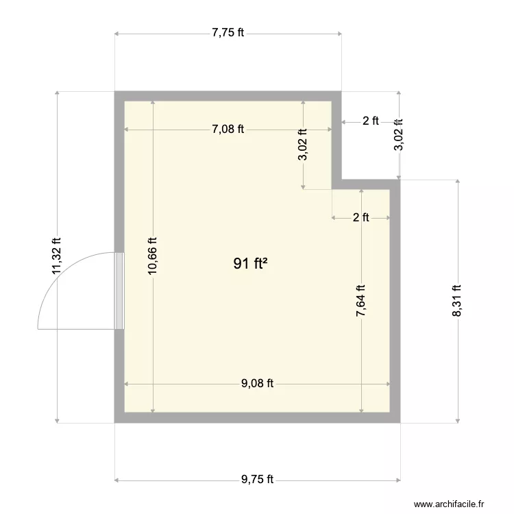 St Thom Cure Room. Floor plan with 