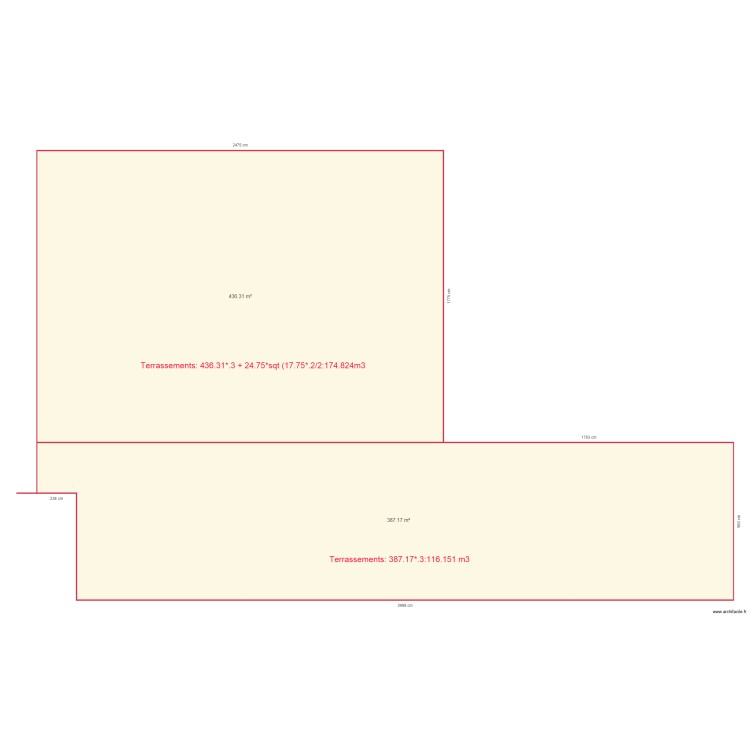 volume des deblais. Floor plan with 0 room and 0 m2