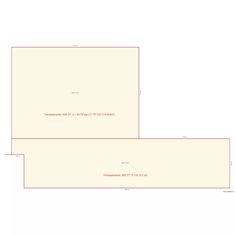 volume des deblais. Floor plan with 