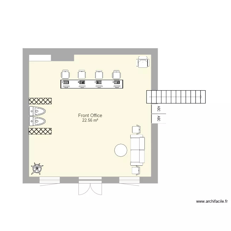 Front Office plan. Floor plan with 