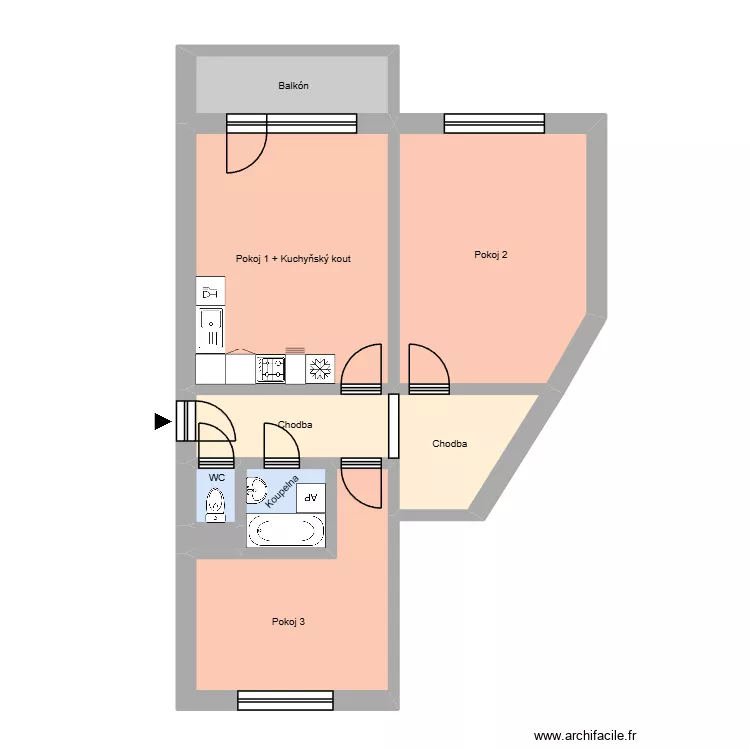 Josefa Brabce 2866, byt 20. Floor plan with Josefa Brabce 2866, byt 20. Floor plan with