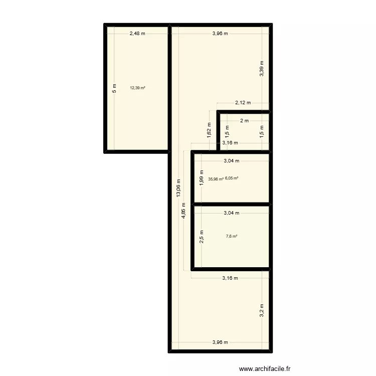 casa1. Floor plan with 4  and 62 m²