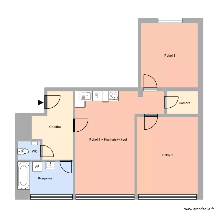 n&aacute;m. republiky 574, byt 16. Floor plan with 14  and 199 m²