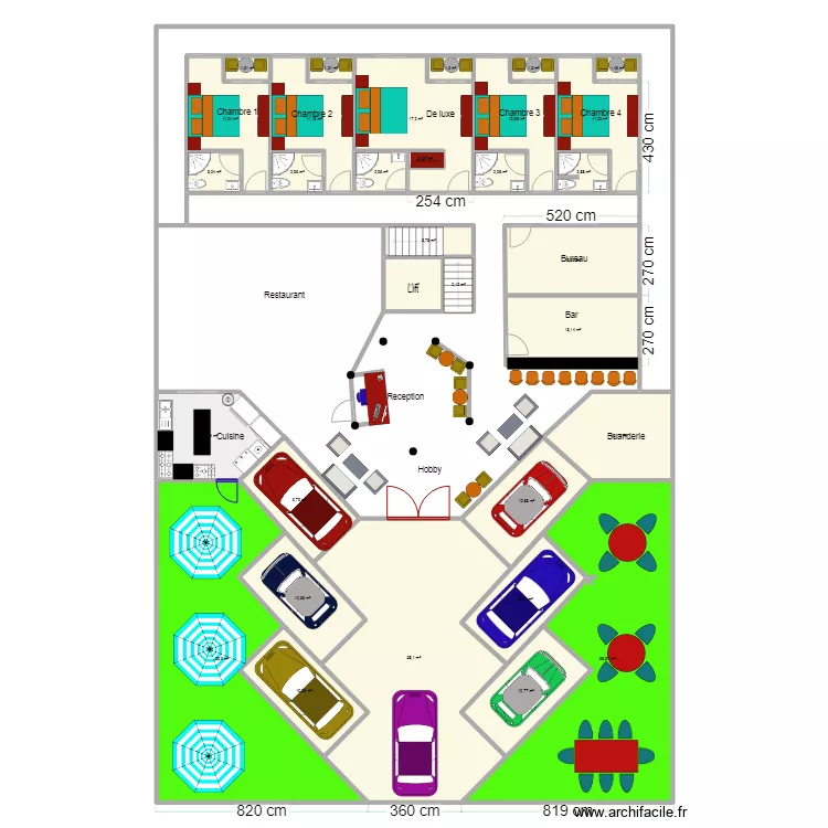 amenagement rdc rumonge. Floor plan with 