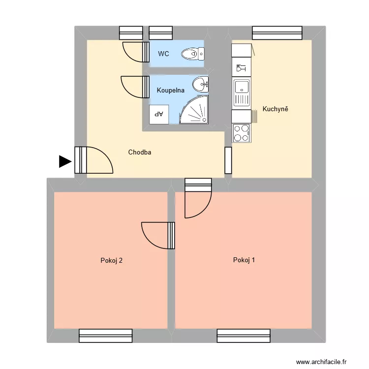 Chopinova 129, byt 5. Floor plan with 11  and 179 m²