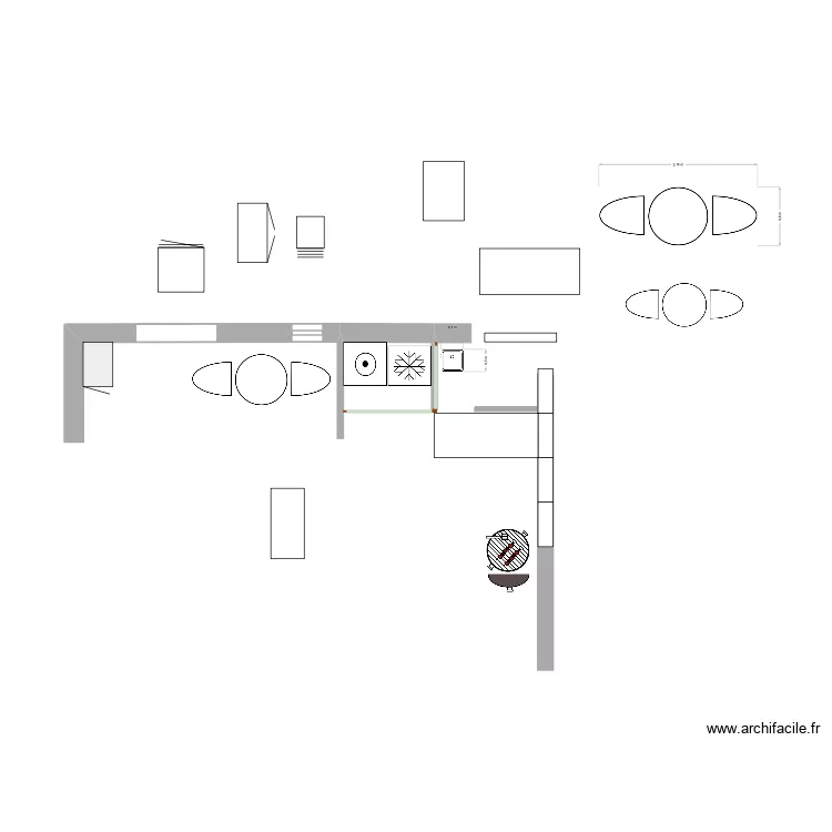 Outdoor Kitchen 61. Floor plan with 