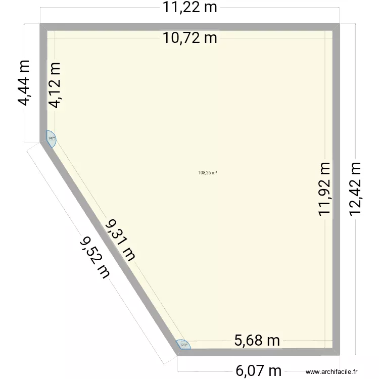 Casa lago cero. Floor plan with 1  and 108 m²