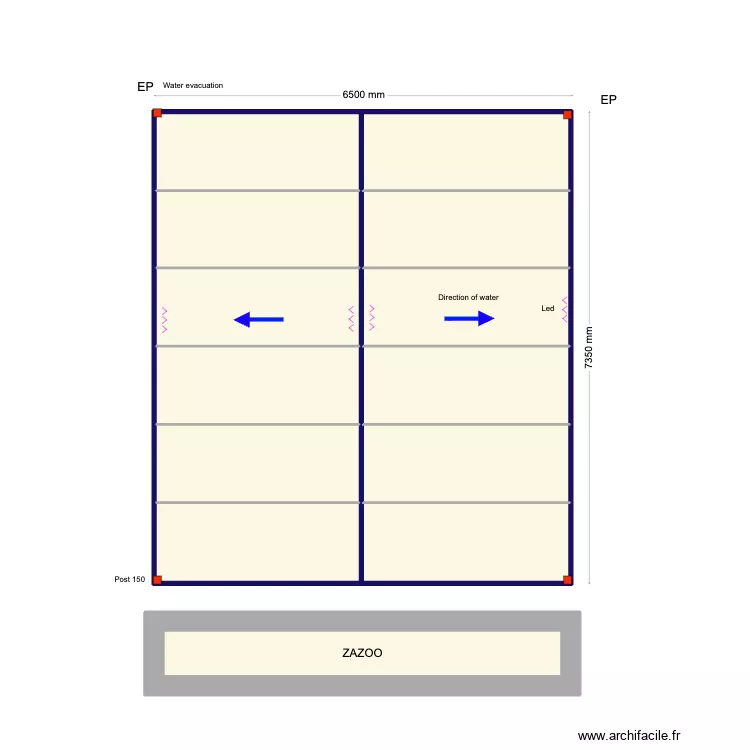 ZAZOO. Floor plan with 13 Rooms and 50 m²
