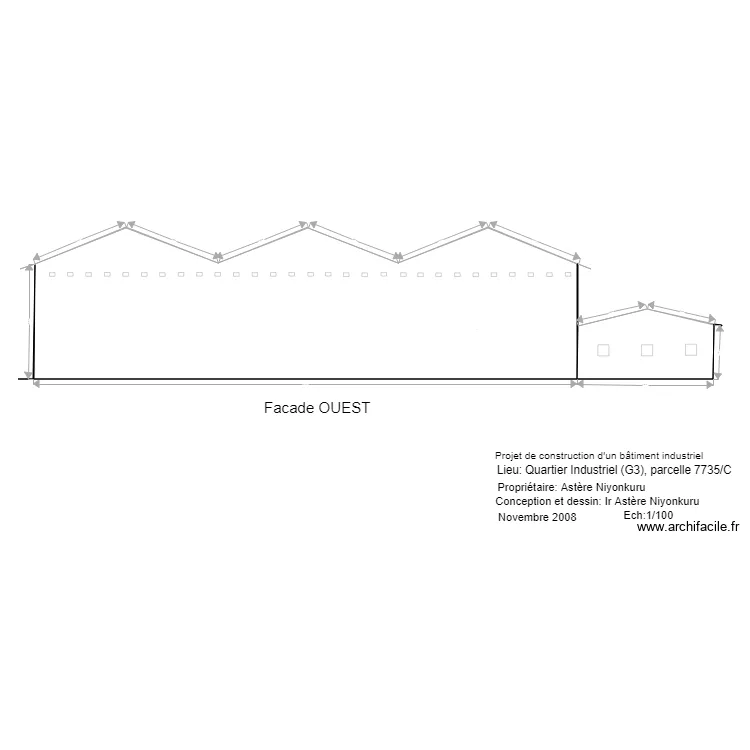 facade ouest A3. Floor plan with 