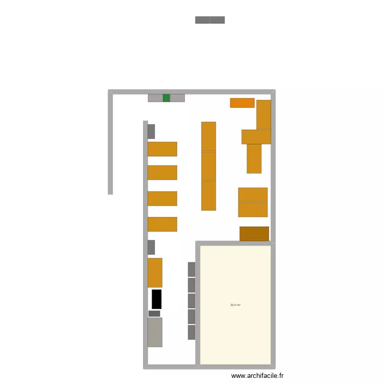 Cage Layout. Floor plan with 1 and 32 m² Cage Layout. Floor plan with 1 and 32 m²