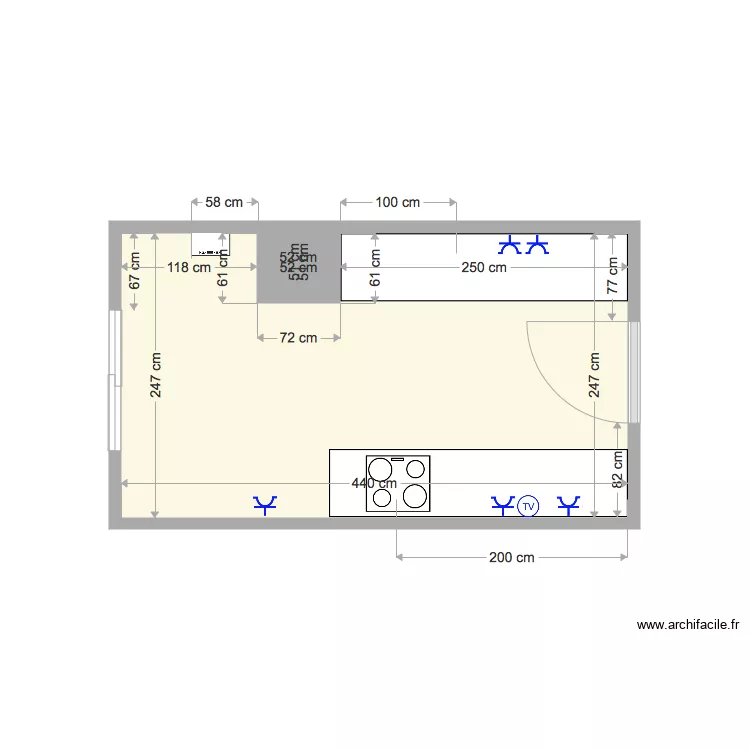 cocina. Floor plan with cocina. Floor plan with