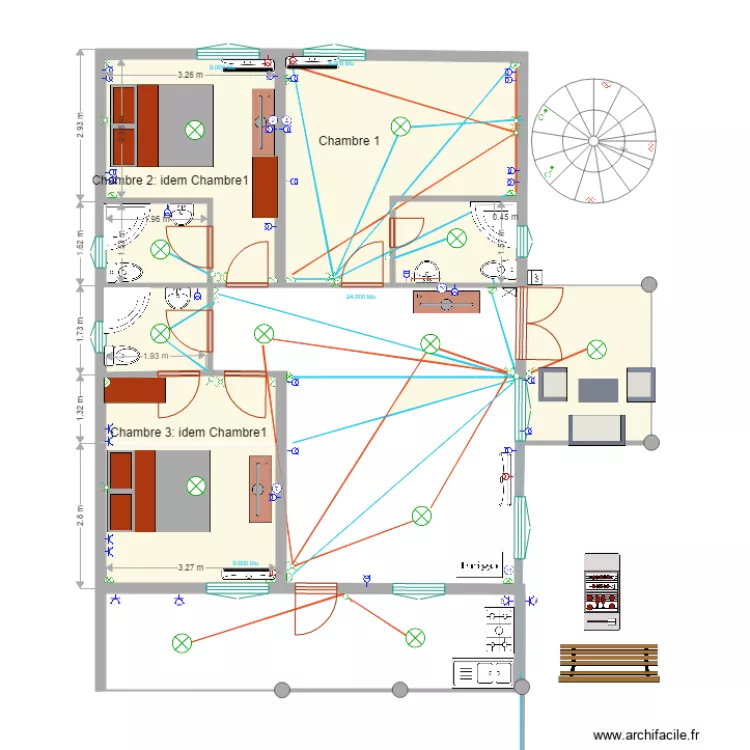 climatisation. Floor plan with 