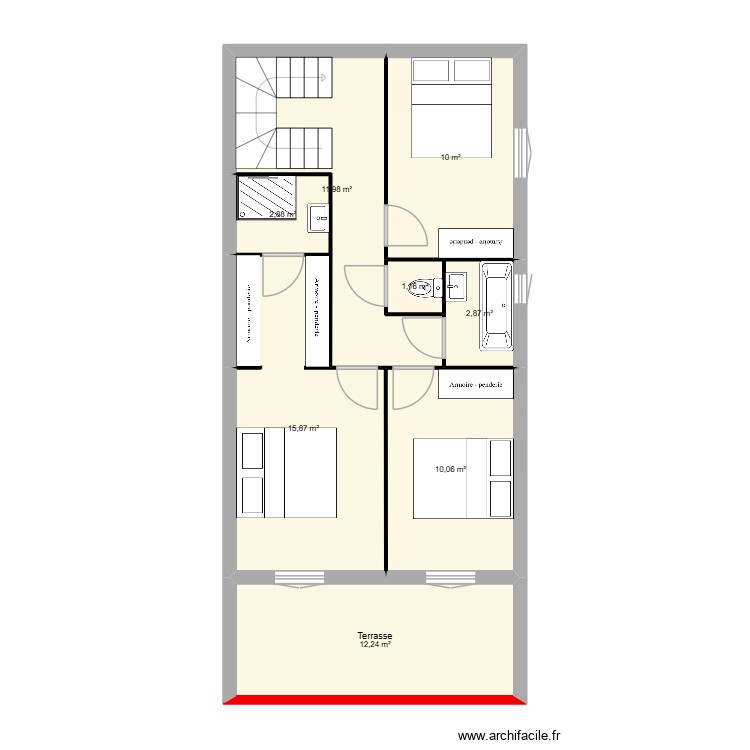 ETAGE K2LOUZEZ. Floor plan with 0 room and 0 m2