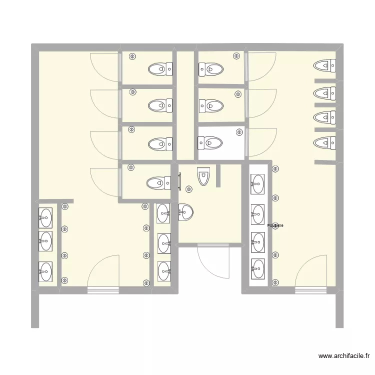 toilettes modele1. Floor plan with 