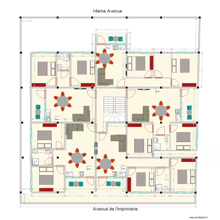 appartementsbis etage. Floor plan with 