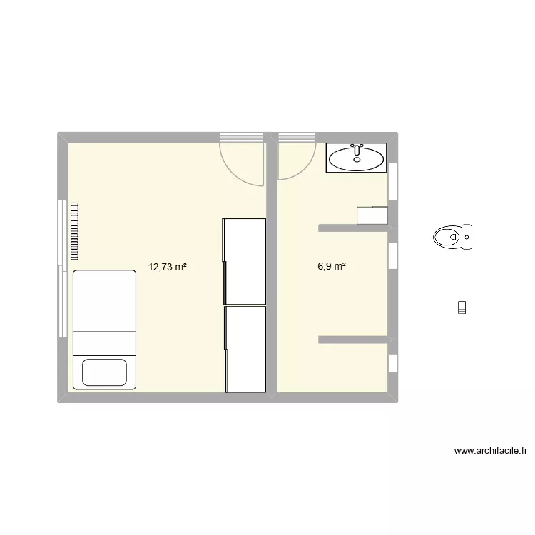 opc2-3. Floor plan with 2 Rooms and 20 m² opc2-3. Floor plan with 2 Rooms and 20 m²