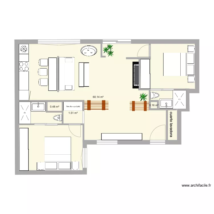 claudio Coello cocina sal&oacute;n 1. Floor plan with 