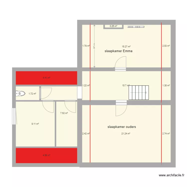 wattripont new verdieping bis. Floor plan with 