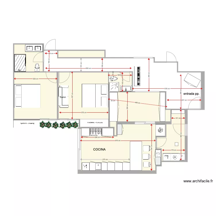 COCINA CARMEN medidas . Floor plan with 
