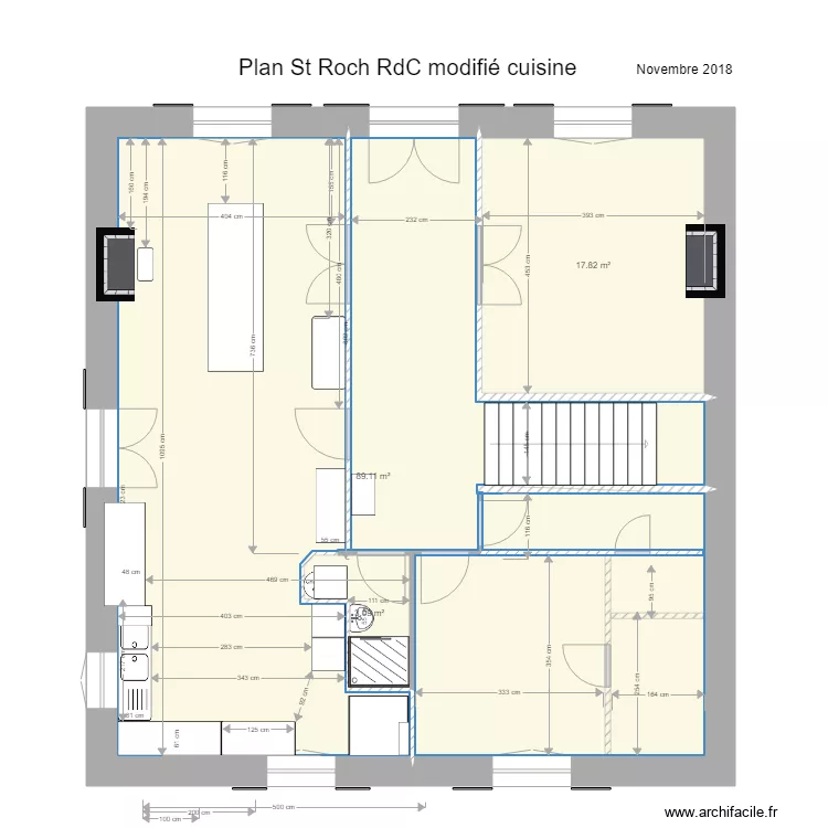 St Roch RdC modifié cuisine très grande. Floor plan with St Roch RdC modifié cuisine très grande. Floor plan with