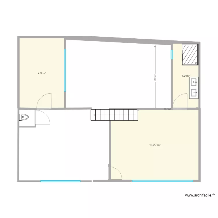 EC Steensedijk 208 eerste verdiep definitief met afmeting. Floor plan with 