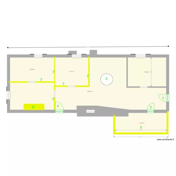 moulin demolition. Floor plan with 