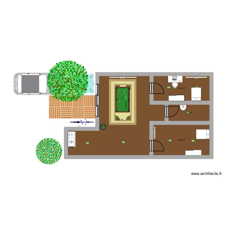 casa calev. Floor plan with 4  and 50 m²
