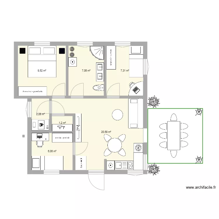 First. Floor plan with 