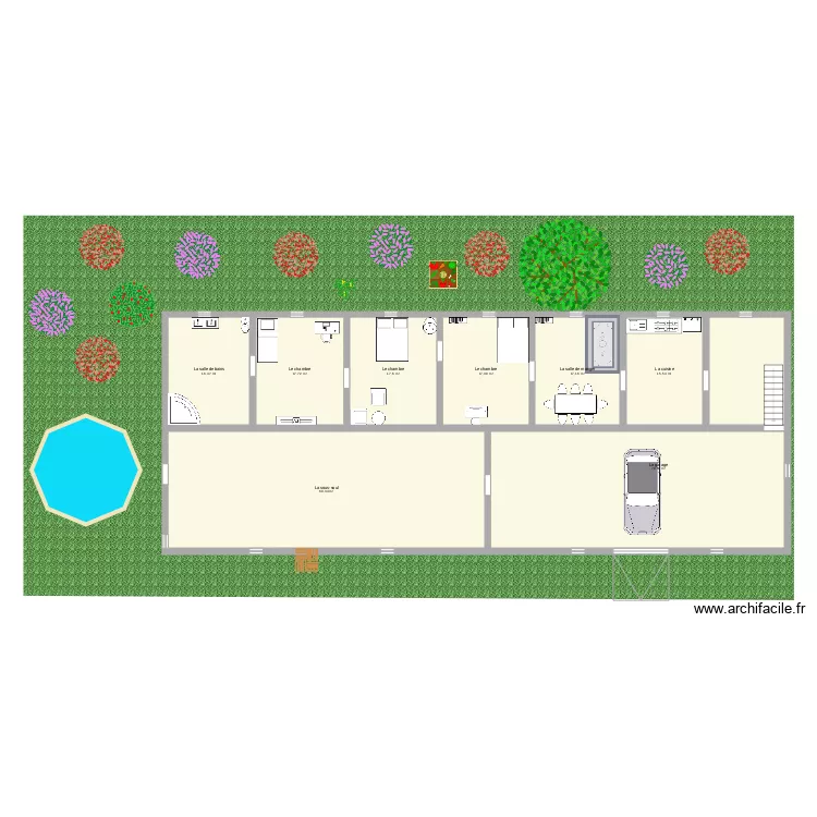 french home. Floor plan with 