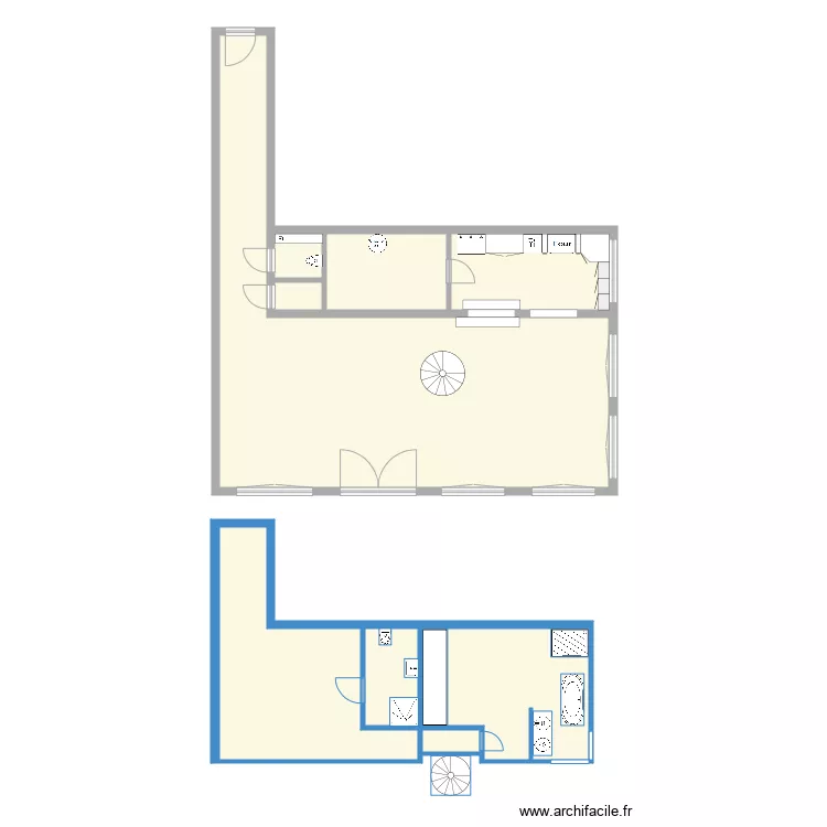 Loft 1. Floor plan with 