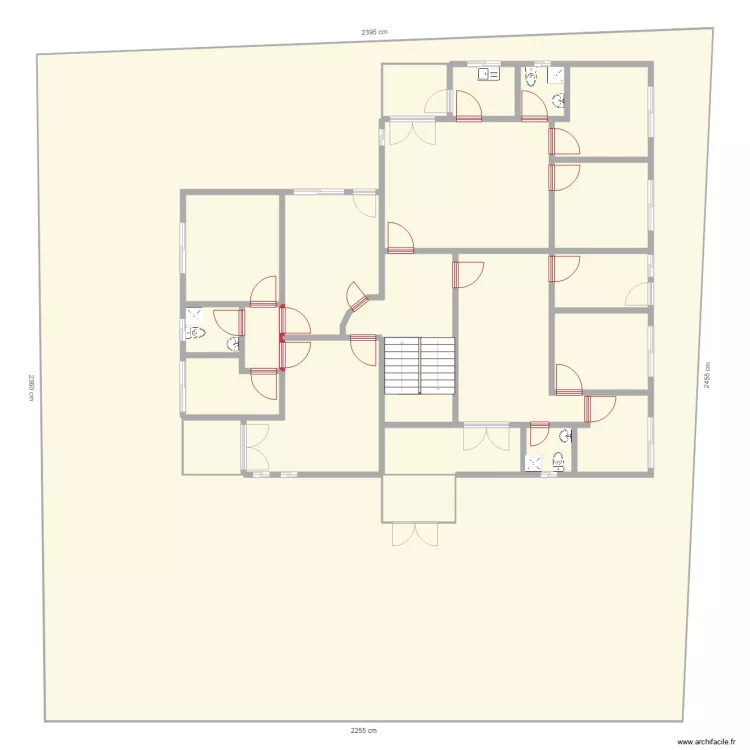 appartements INSS premier et deuxieme etage. Floor plan with 