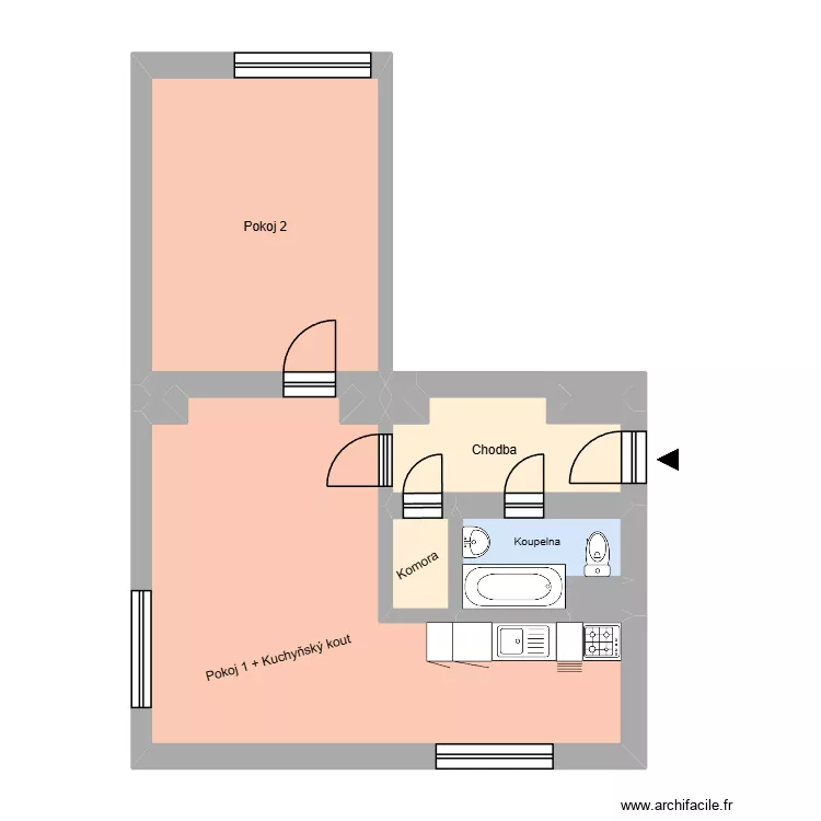 Olešní 577, byt 1. Floor plan with Olešní 577, byt 1. Floor plan with
