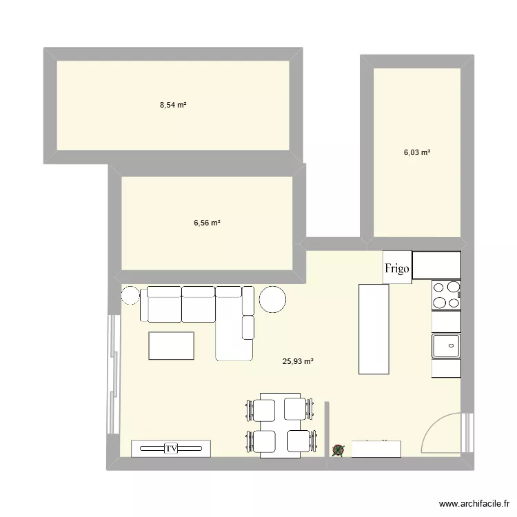 FRESER. Floor plan with 4  and 47 m²