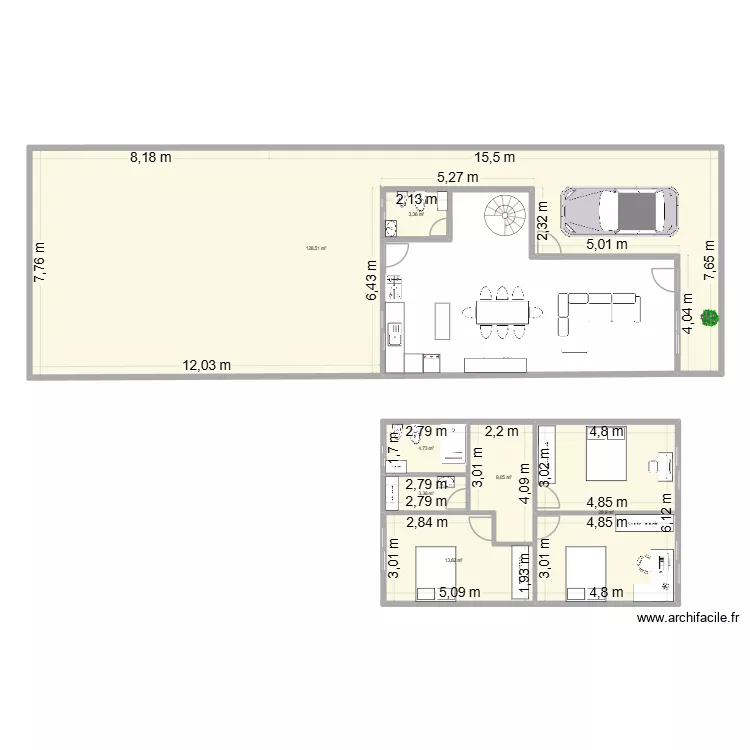 MARTA. Floor plan with 7  and 191 m²