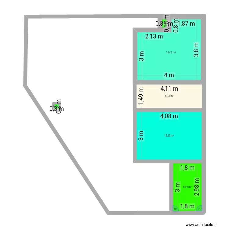 Casa lago. Floor plan with 6  and 37 m²