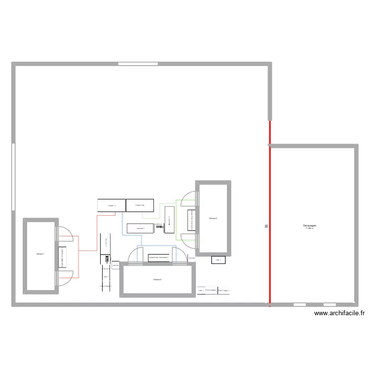 Plasma plano de organiza&ccedil;&atilde;o. Floor plan with 5  and 435 m²