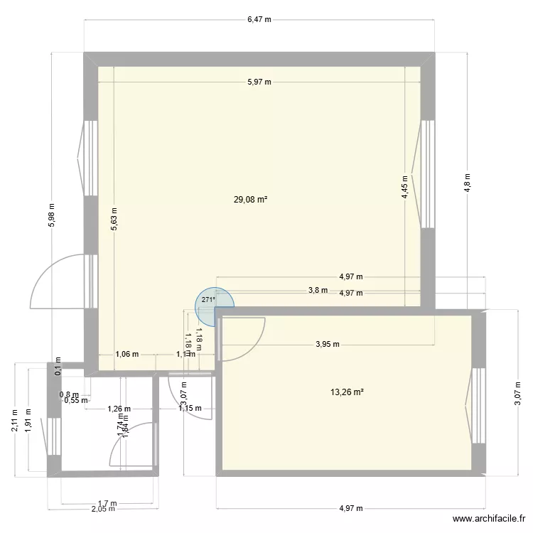 casa europa terra. Floor plan with 2  and 42 m²