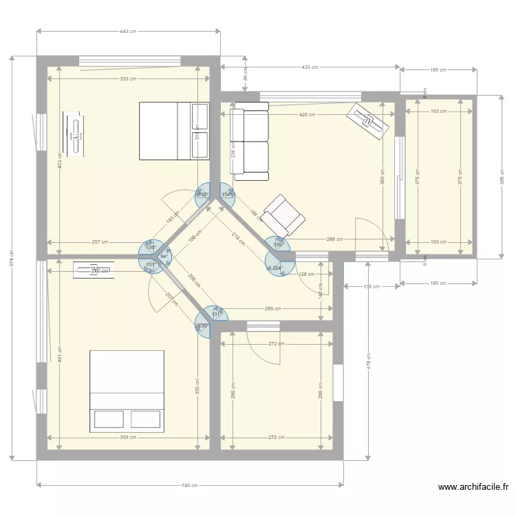 suite1. Floor plan with 