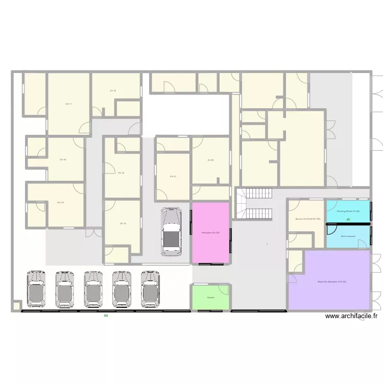 Plan Hotel RDC Murs. Floor plan with Plan Hotel RDC Murs. Floor plan with