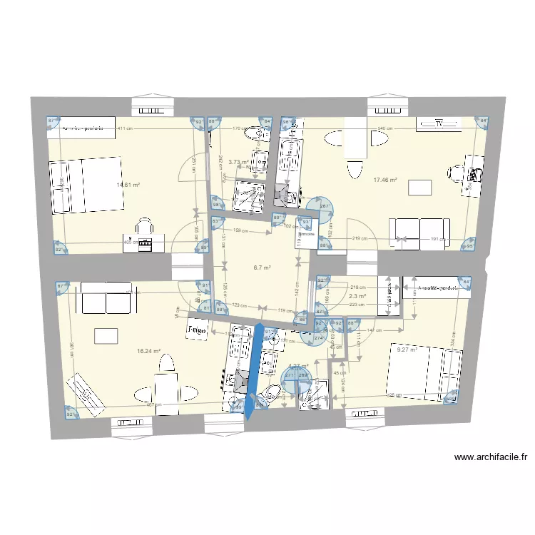 st nicolas Etage 1 v3. Floor plan with 