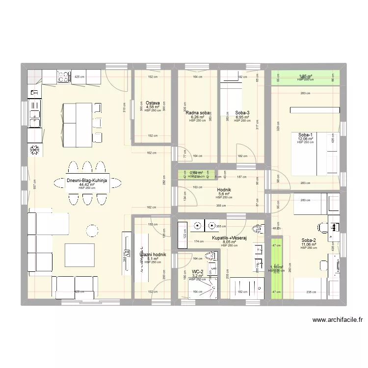 House de Orasine. Floor plan with 