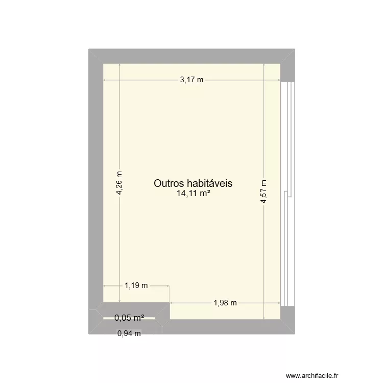 escritorio bruno. Floor plan with 2 and 14 m² escritorio bruno. Floor plan with 2 and 14 m²